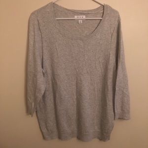 Pearl detail gray holiday plus sized sweater